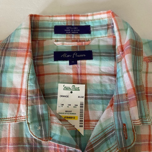NWT Alan Flusser linen button down - Picture 3 of 3